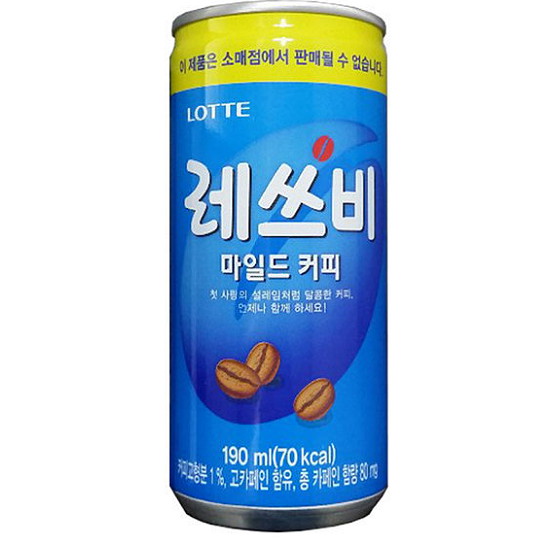 롯데칠성음료 레쓰비 마일드 커피 190ml (60개)