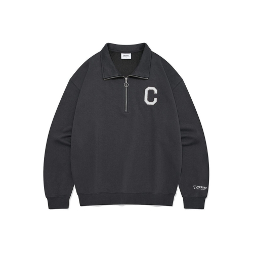 커버낫 C 로고 하프 집업 맨투맨 차콜 CO2403CR10CH
