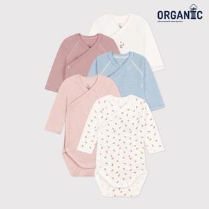 쁘띠바또 보리에디션 베이비 오가닉 멀티패턴 랩바디수트 5PACK NTF43NB63F_PK_이미지