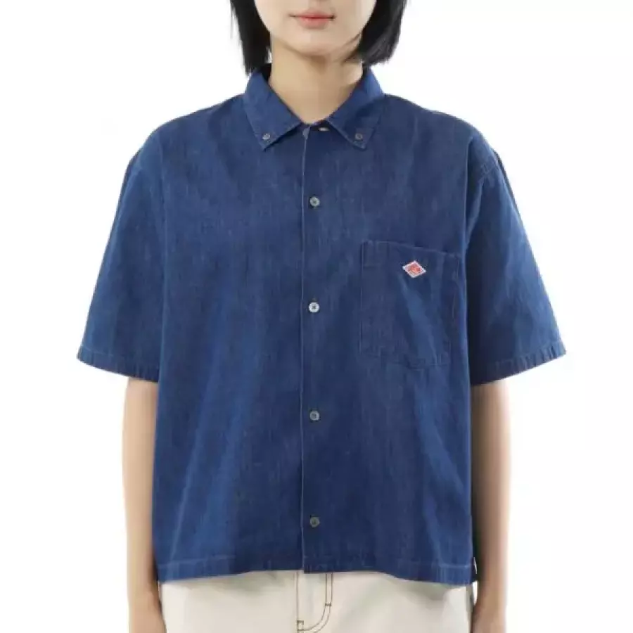 단톤 DENIM DUNGAREE SHORT SLEEVE B D SHIRT DTB0443 DUG LIGHT INDIGO 데님 덩거리 