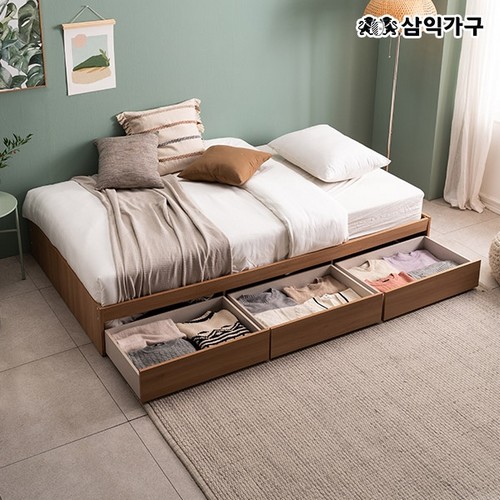 삼익가구 조이 빅서랍 3단 수납 침대 Q (매트별도)_이미지