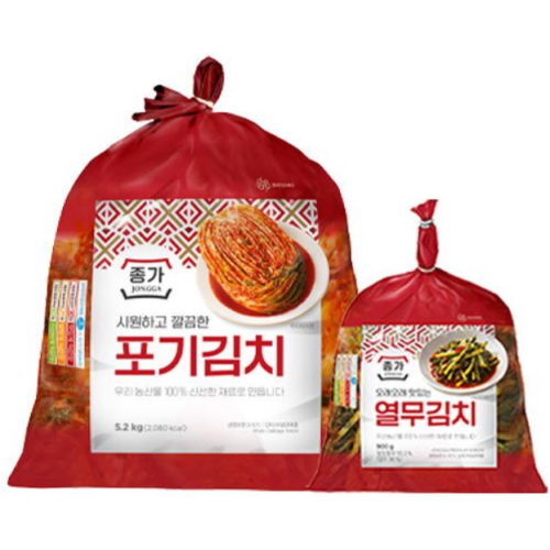 대상 종가 포기김치 5.2kg + 열무김치 900g (1개)