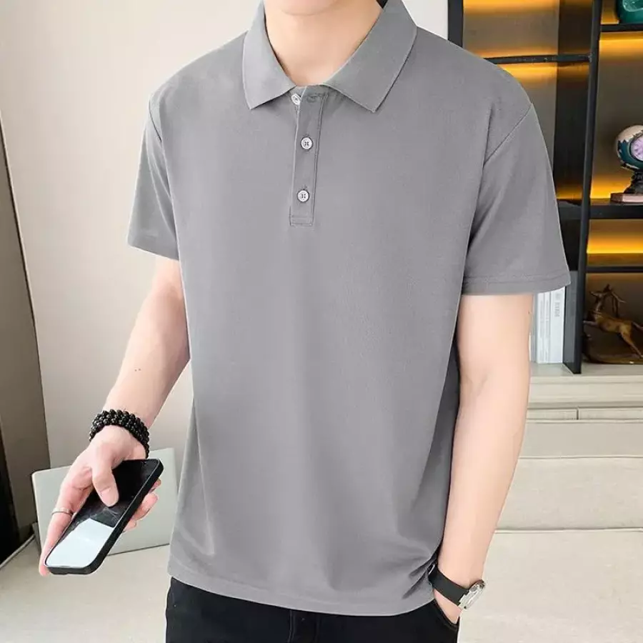 데일리룩 트랜드인 남성용 루즈핏 쿨링 무지 카라넥 반팔 폴로 티셔츠 빅사이즈 TS3592