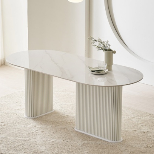 파로마 이즈 카밀라 세라믹 타원 템바 식탁 1800 (의자별도)