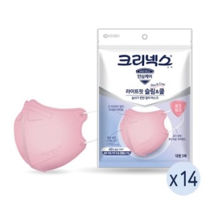 라이트핏쿨마스크 로즈핑크 대형 5pX14개 총70매