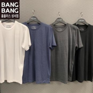 뱅뱅 HC04 공용 무지 라운드 면혼방 반팔티셔츠 반값 베이직한 얇고부드러운 S13098072