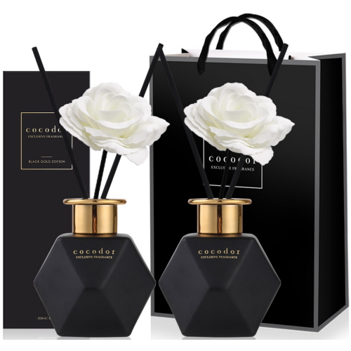 블랙골드 에디션 디퓨저 200ml 2개 + 비누꽃 스틱 2개 퓨어코튼