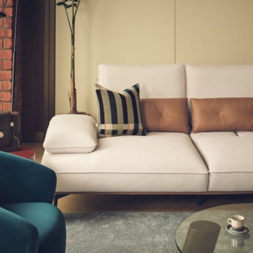 에싸 주노 스윙기능 리브 패브릭 소파 4인용 (스툴별도)_이미지