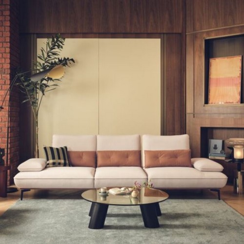 에싸 주노 스윙기능 리브 패브릭 소파 4인용 (스툴별도)_이미지