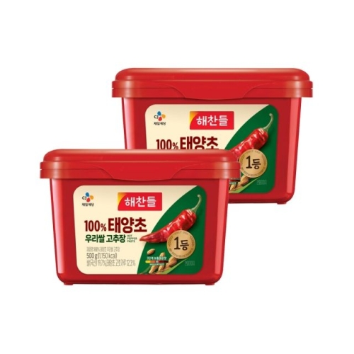 CJ제일제당 해찬들 우리쌀로 만든 태양초 골드 고추장 500g (2개)