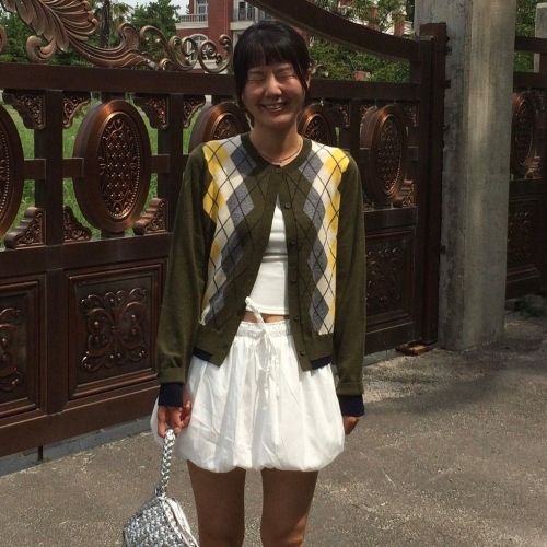 씨씨콜렉트 아가일 패턴 가디건 C253KSL001