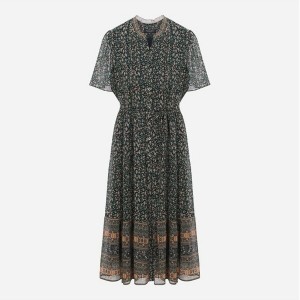 플라워 패턴 쉬폰 원피스 T244MOP255W