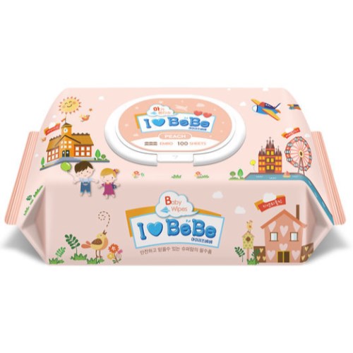 피치 물티슈 캡형 100매