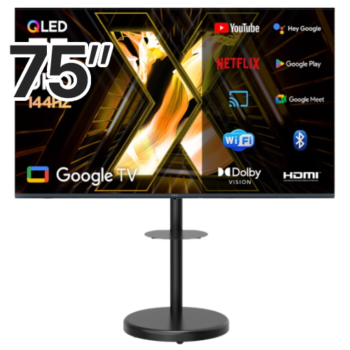 X75 PRO QLED 퀀텀 스마트 Ai 구글 3.0 이동형 패키지