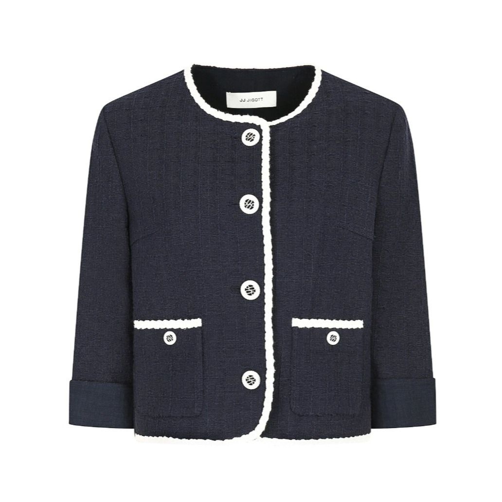 바바패션 JJ지고트 브레이드 크롭 트위드 재킷 GP4A0JKR21_DG