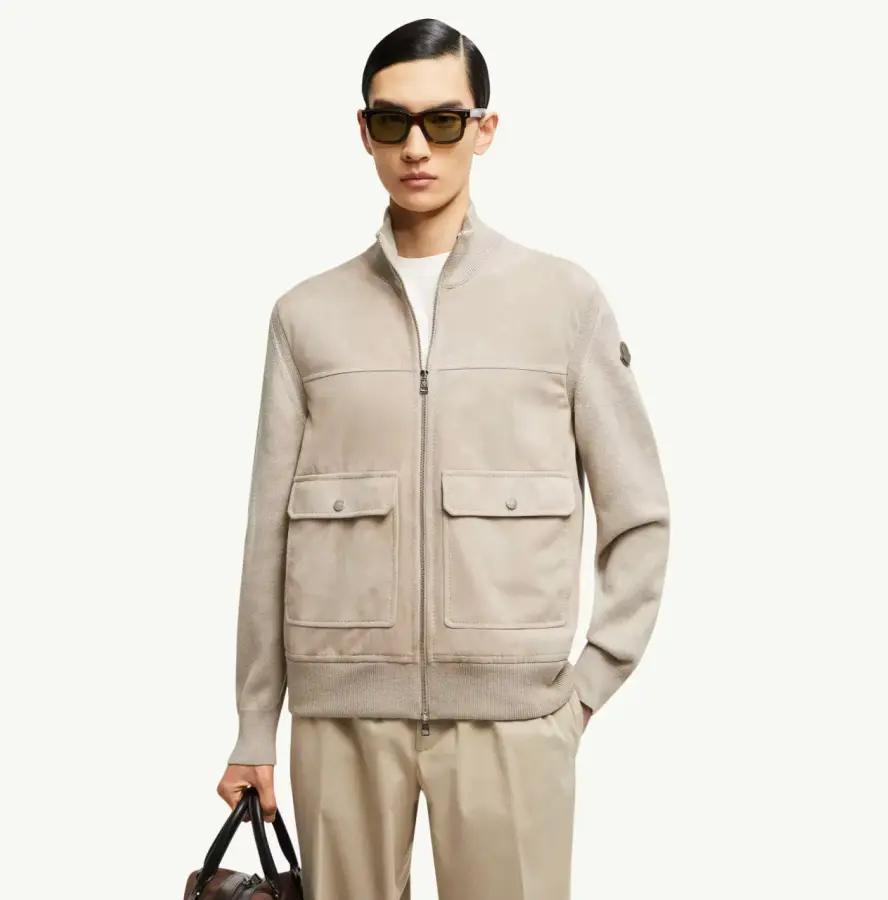 몽클레르 남성 니트 울 집업 가디건 자켓 베이지 K10919B00010