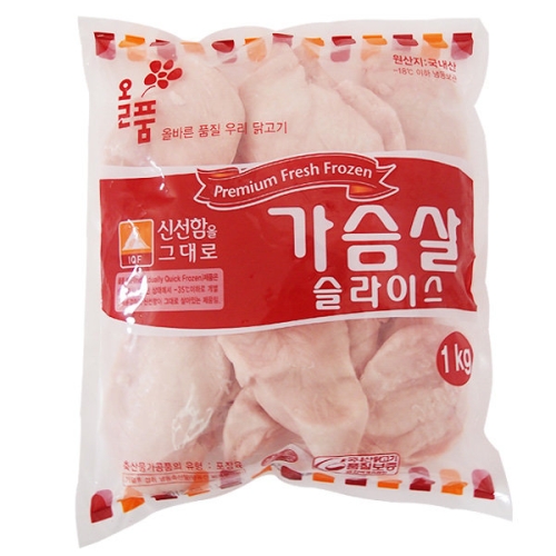 마니커 IQF 요리가 편리한 슬라이스 가슴살 1kg (5개)
