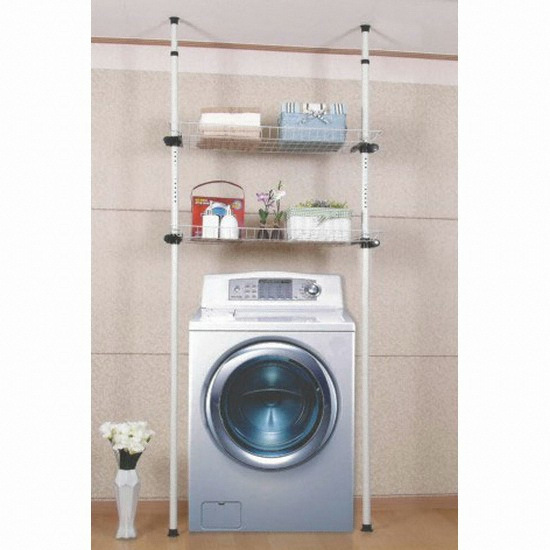 로빙 업그레이드 세탁기 2단 바구니선반 행거 602_이미지