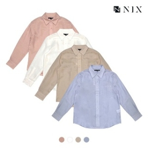  닉스 여 린넨 세미오버핏 버튼다운 셔츠 FNPECSL501P