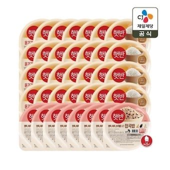 CJ제일제당 <b>햇반</b> 윤기가득 쌀밥 <b>210</b>g 28개 + 잡곡밥 <b>210</b>g 8개