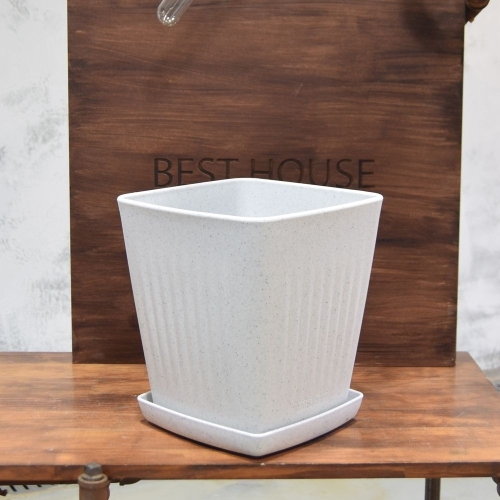 플라스틱화분 HM 가로줄사각 1호  23x23x25cm