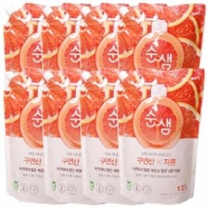 순샘 구연산 자몽 주방세제 리필 1.2L (8개)_이미지