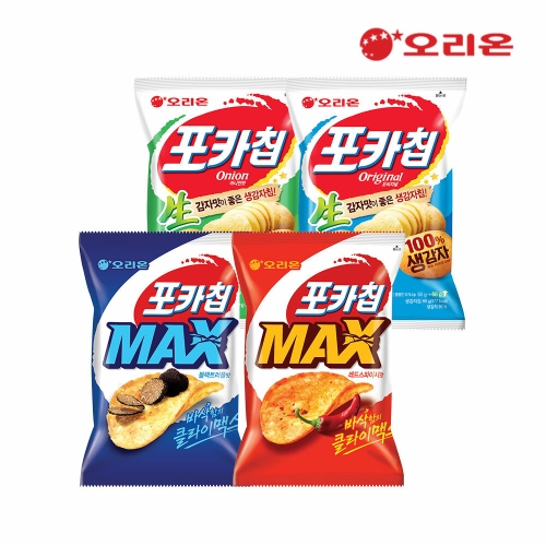 오리온 포카칩세트 4종20봉 블랙트러플4+레드스파이시4+오리지널6+어니언6