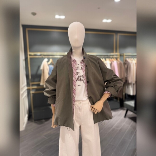 SISLEY 여성의류 싱글 버튼 루즈핏 하프 트렌치 코트 SACT70611_이미지