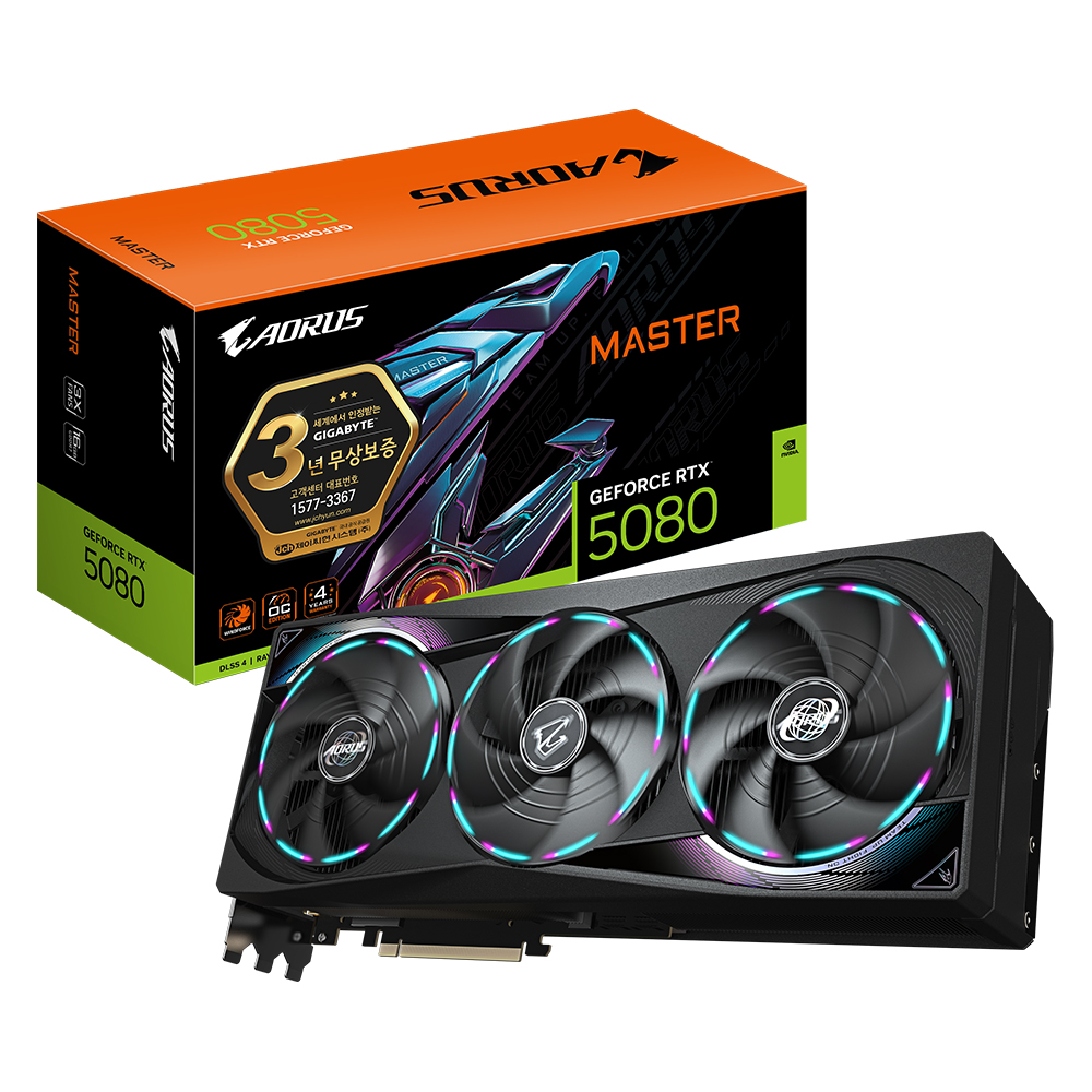 GIGABYTE AORUS 지포스 RTX 5080 MASTER D7 16GB 제이씨현이미지입니다. 누르면 해당 게시물로 새창이동합니다.