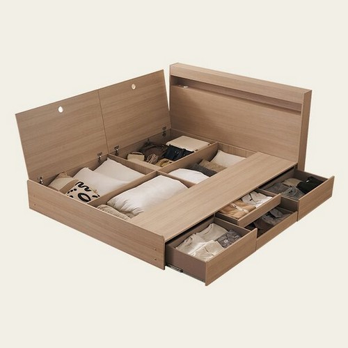 에몬스 클레어 빅 수납 침대 K (하이유로탑독립)_이미지