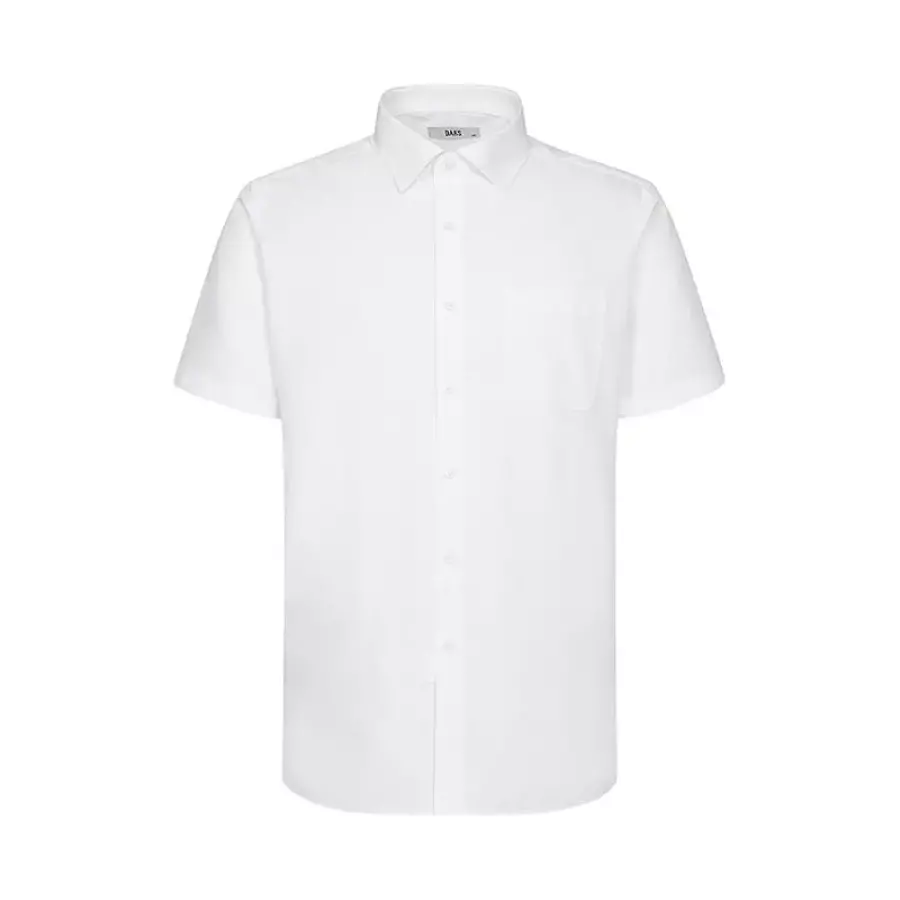 SHIRT 면혼방 솔리드 반팔셔츠 레귤러핏 화이트_DLS2SHDS102A1