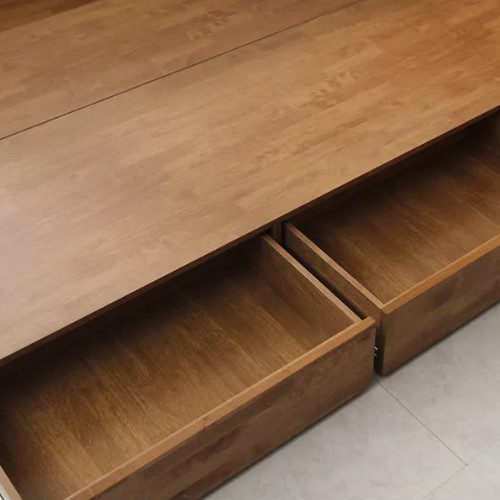 트리플 우드 원목 침대 SS+사이드패널 (독립스프링)_이미지