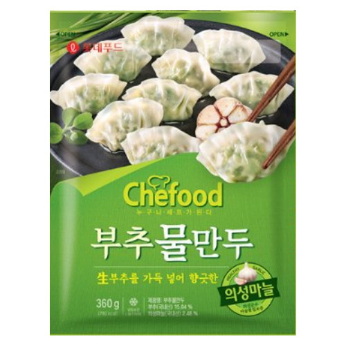 롯데웰푸드 쉐푸드 부추물만두 360g (2개)_이미지