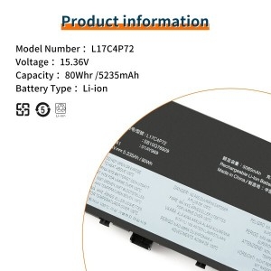 레노버 ThinkPad 배터리교체용 X1 P1 Extreme Gen 1 2 L17C4P72 L18M4P71 배터리 1개