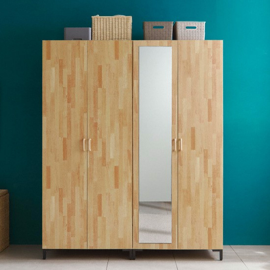 동서가구 네이쳐 러버우드패턴 거울 옷장세트 (160cm)