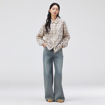 써스데이아일랜드 빈티지 워싱 와이드 데님 팬츠 T262MJE137 T262MJE137