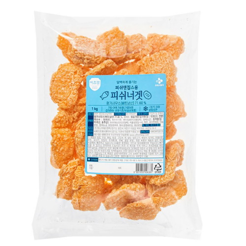 CJ프레시웨이 이츠웰 피쉬앤칩용 피쉬너겟 1kg (3개)_이미지