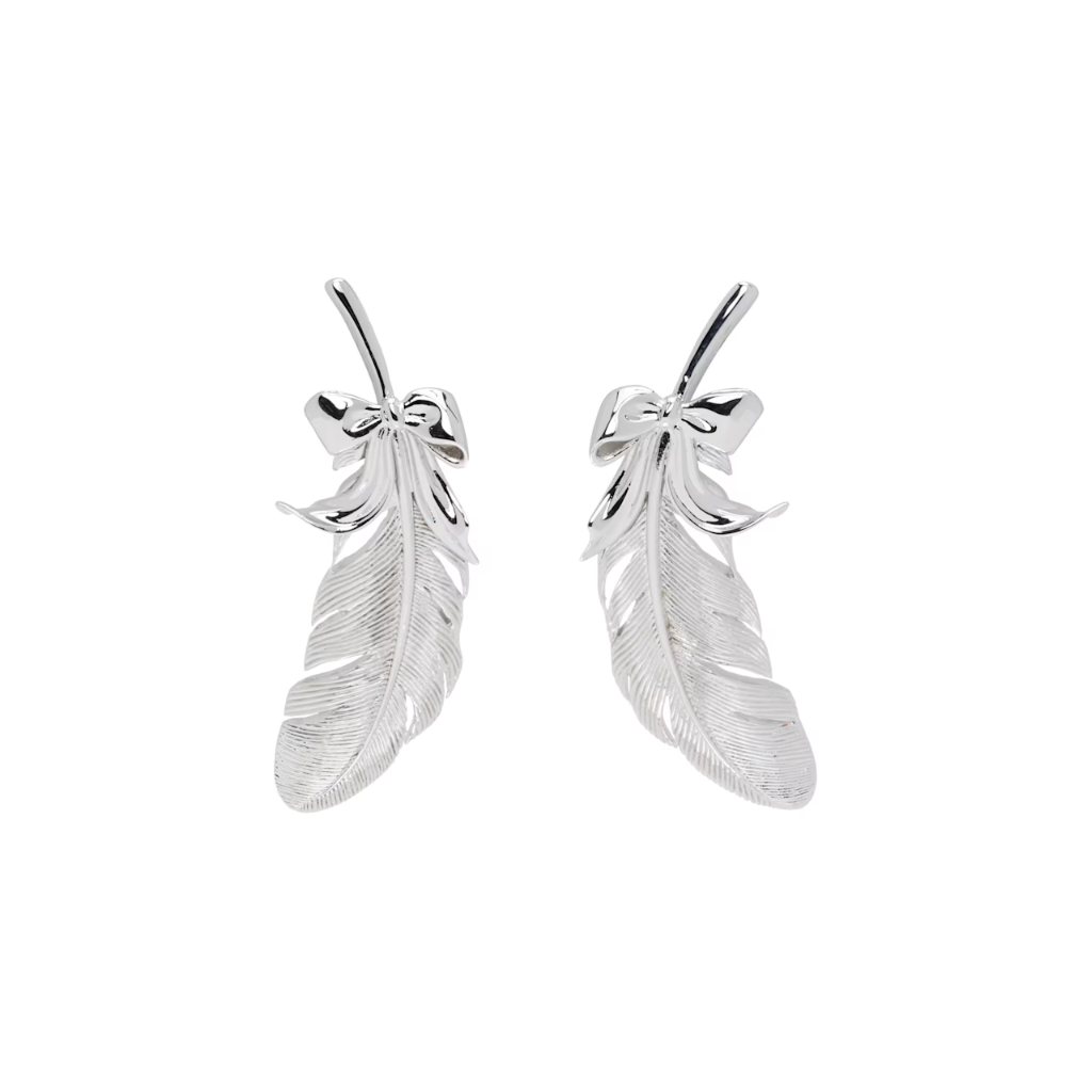 슈슈 통 YVMIN 리본 샤프 페더 이어링 24841SLV00DLR T