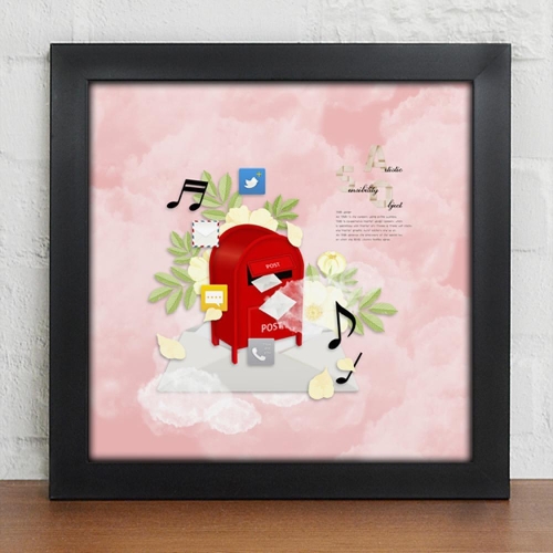 꾸밈 cz120-뮤직홀릭_우체통 축음기_인테리어액자_이미지