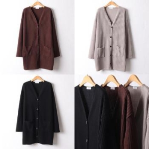 위쉬몰 OL 빅골지스판Y넥가디건 F435H 510 빅사이즈 41724258