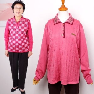 셀러허브 가을겨울니트카라티셔츠 할머니옷선물_이미지