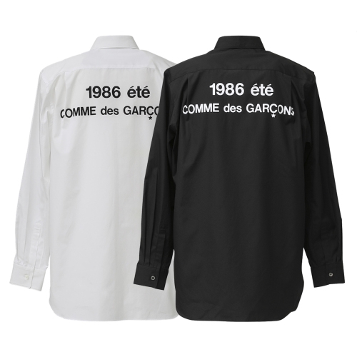  꼼데가르송 CDG 1986 로고 셔츠 블랙 화이트