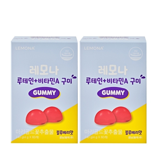 경남제약 레모나 루테인 + 비타민A 구미 블루베리맛 60구미 (2개)_이미지