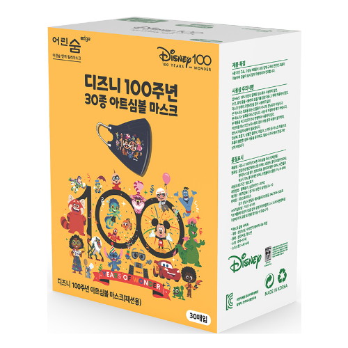 어린숨 엣지 디즈니 100주년 아트심볼 중형 30매입 (30매)_이미지