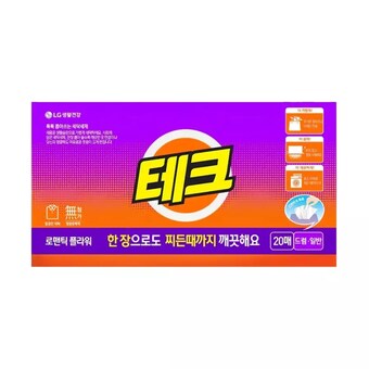 <b>테크</b> 간편시트 로맨틱플라워 20매