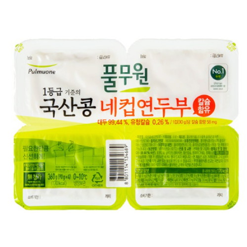 풀무원 국산콩 네컵연두부 360g이미지입니다. 누르면 해당 게시물로 새창이동합니다.
