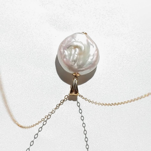 에버링 14K 금 바로크 진주 목걸이 콜로세움_NPHA4502 주문제작 옐로우gold