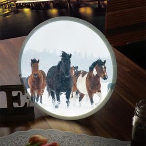 꾸밈 LED액자25R_설원을질주하는말들_LED사인홍보조명무드등