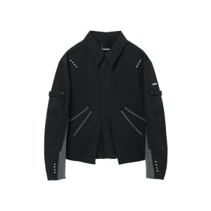 오프닝프로젝트 OPENING PROJECT Multi Pocket Trucker Jacket Black FWSSCJA109M 307371_이미지