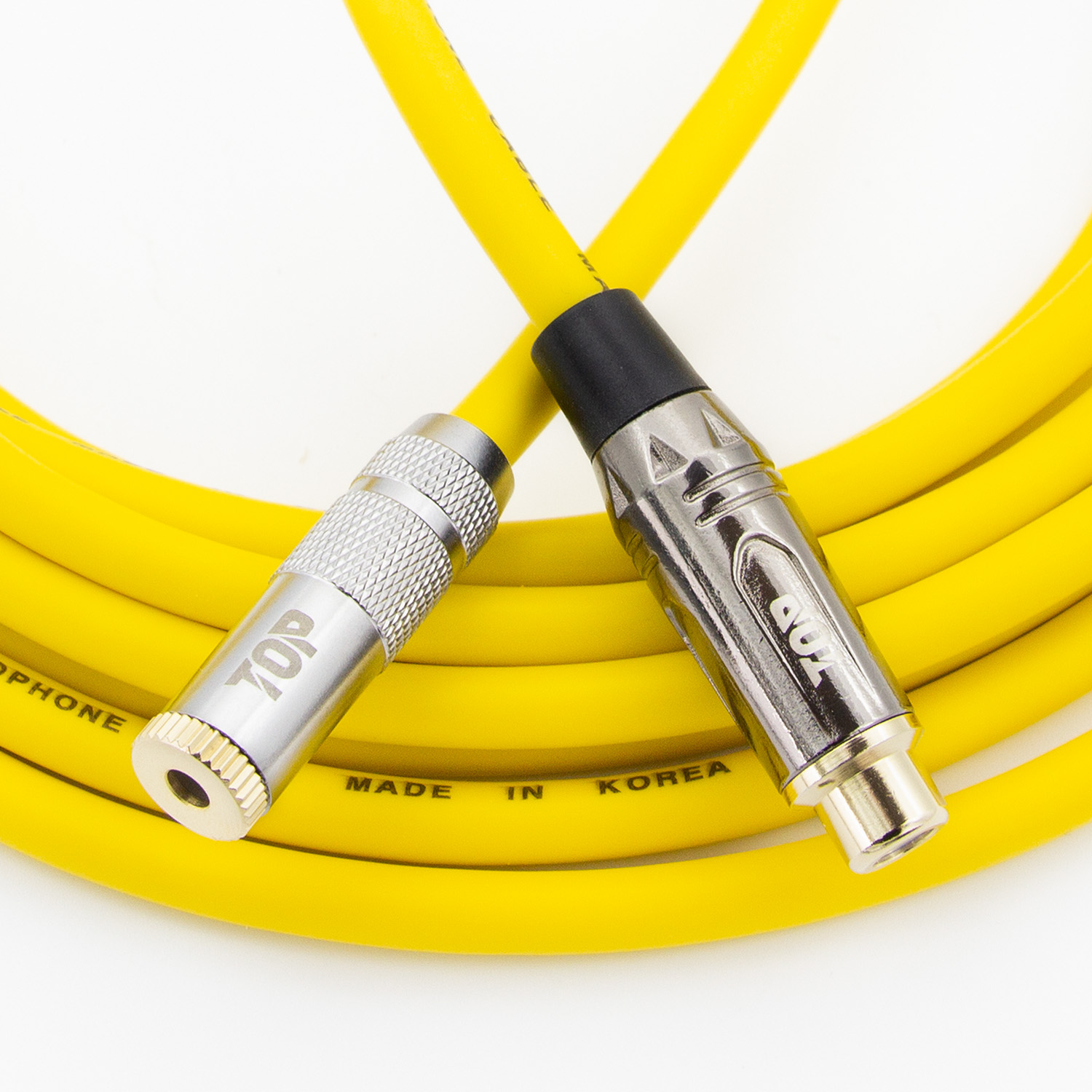 탑라인에이치디 HDTOP 메탈 3.5스테레오 암 to RCA 암 케이블 옐로우 (50m, HT-TP4979)_이미지